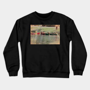 Canoes in the Summertime illustration Crewneck Sweatshirt